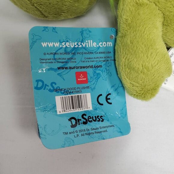 Aurora Dr Seuss Grinch Plush Doll 10" 2018 NWT - Picture 3 of 5